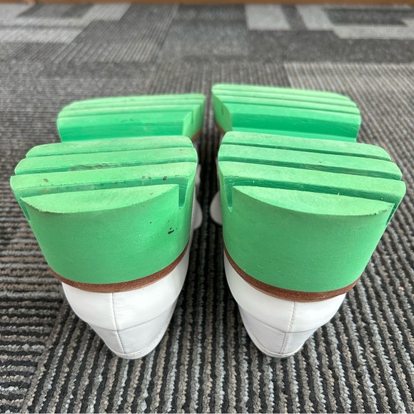 Oncept Seoul MOD 009 Off White Leather Jade Green Sole Platform Loafers, size 7 - Picture 12 of 12